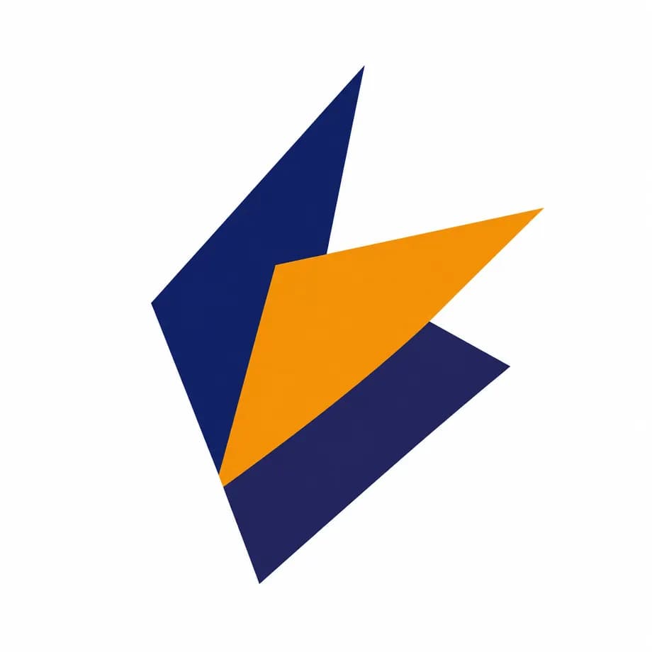 Flat geometric logo on a solid white background before the background is made transparent